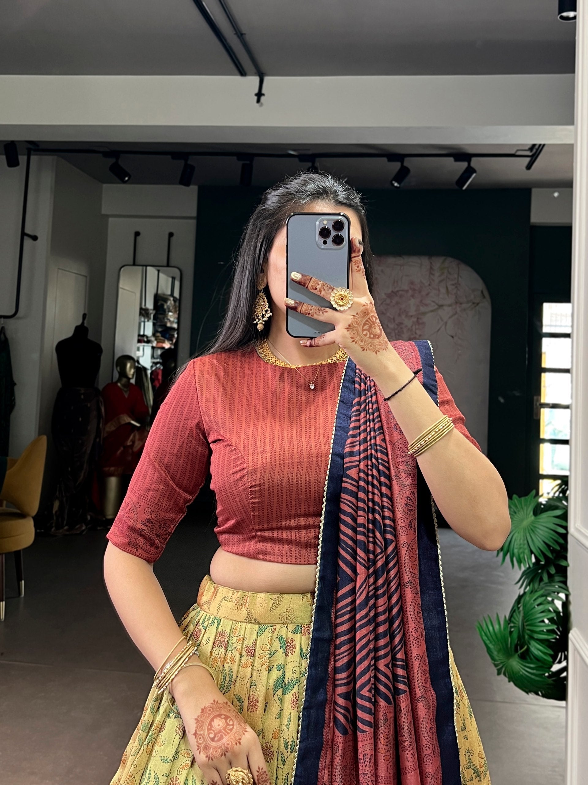 Vanilla Printed Lehenga Choli with Dupatta