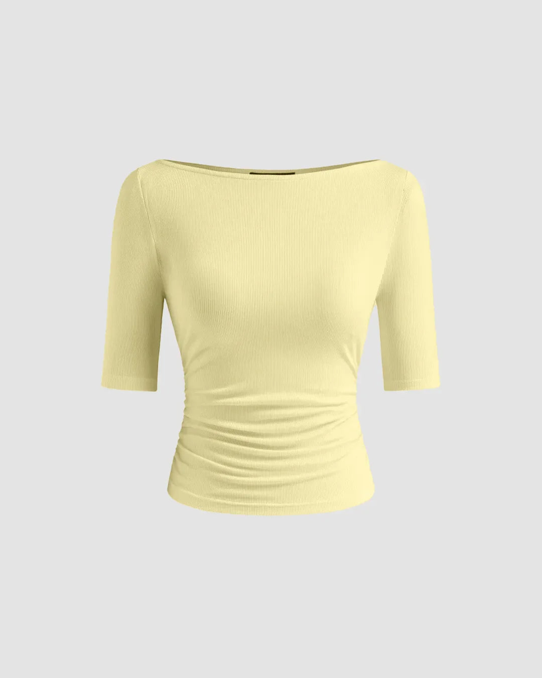 Vanilla Fitted Knit Half Sleeve Top