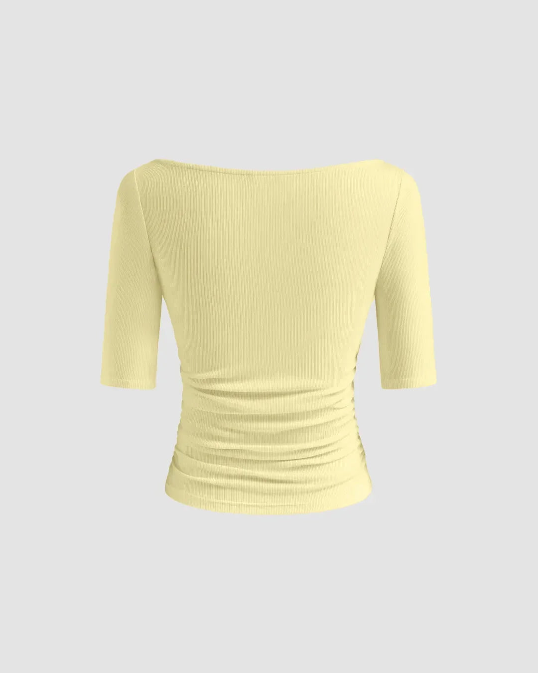 Vanilla Fitted Knit Half Sleeve Top