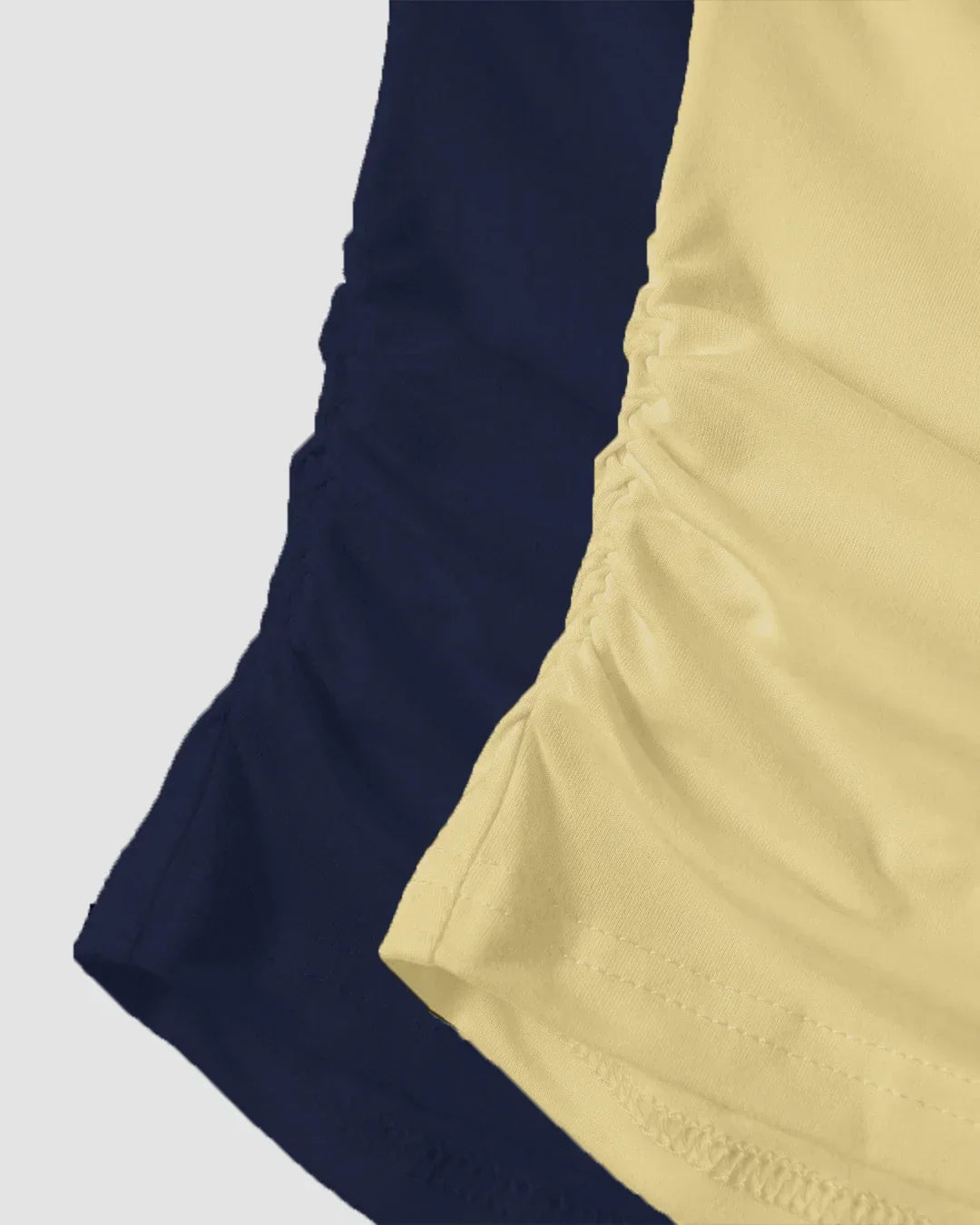 Vanilla & Navy Off-Shoulder Ruched Top Combo
