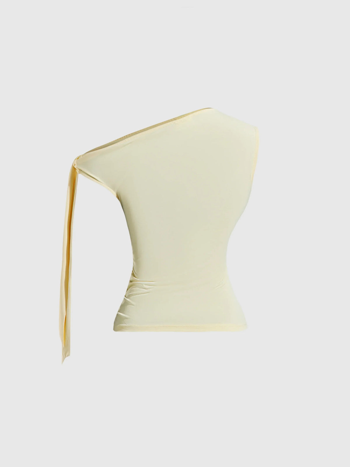 Vanilla One-Shoulder Asymmetric Tie Detail Top