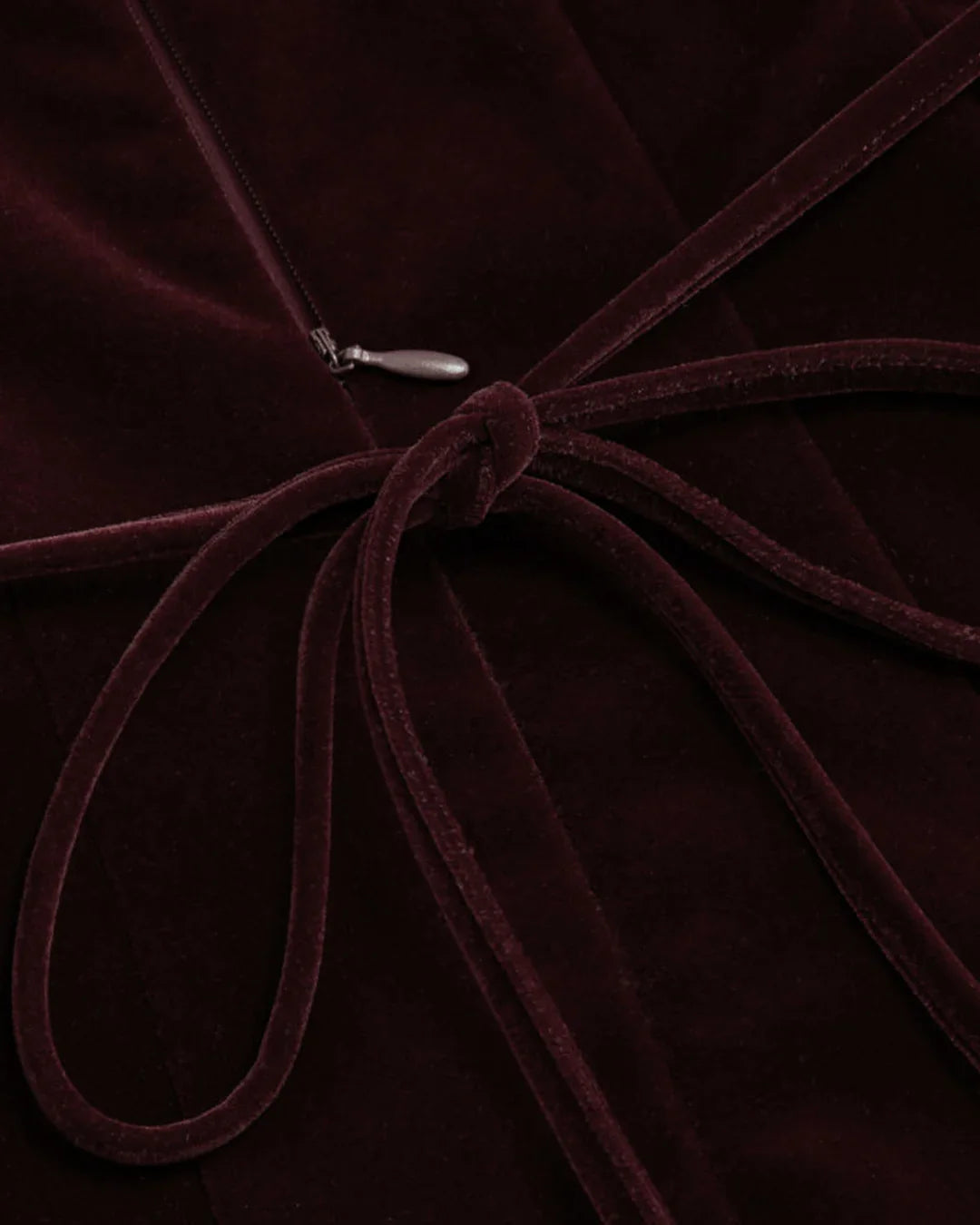 Velvet V-neck Ruffle Mini Dress in Maroon