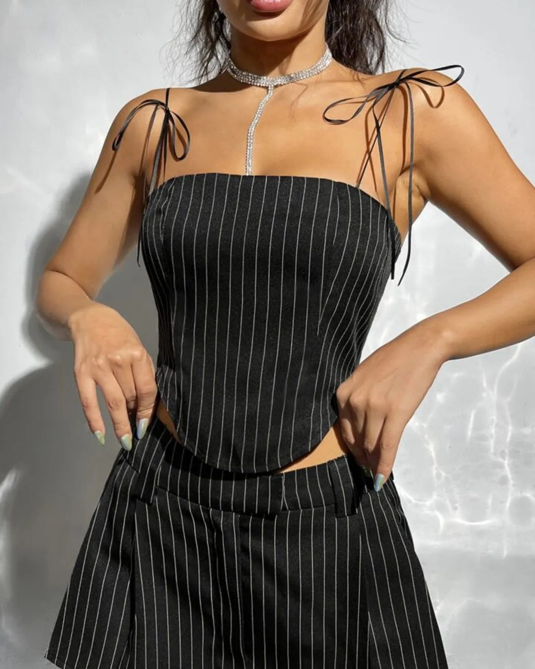 Vintage Pinstripe Corset Top