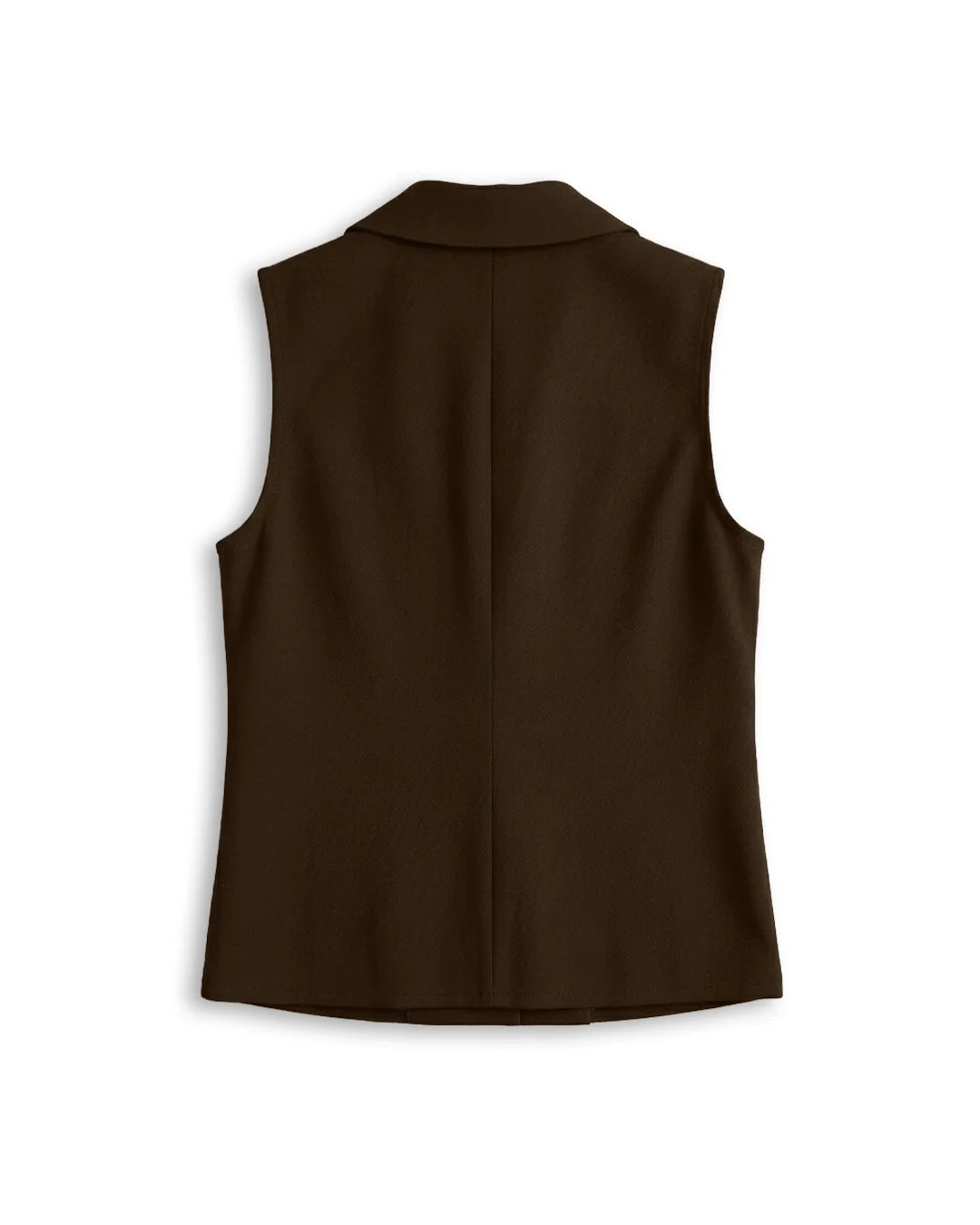Tailored Sleeveless Blazer Waistcoat In Cocoa Brown