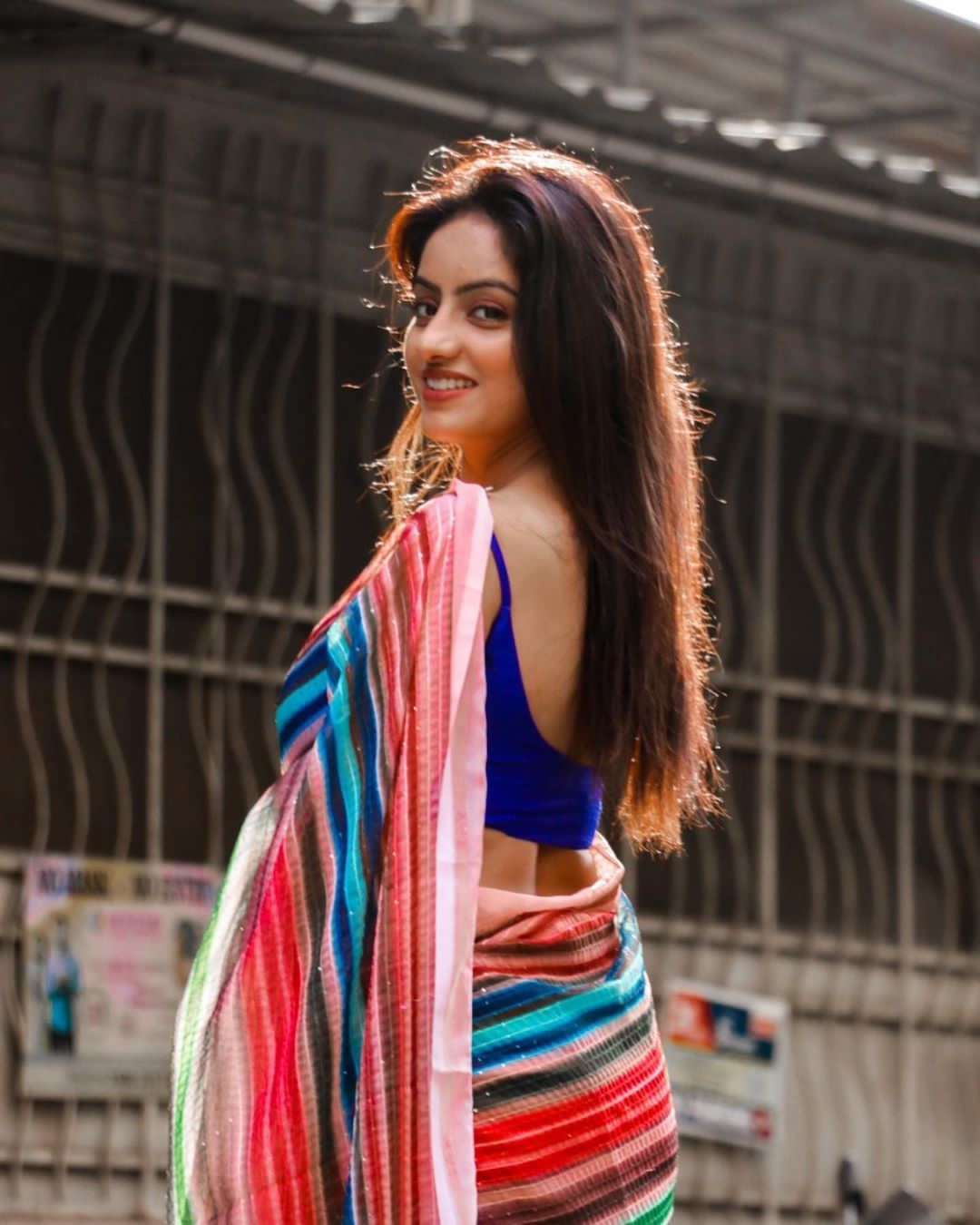Georgette Colorful Saree with Crochet and Sequence Work