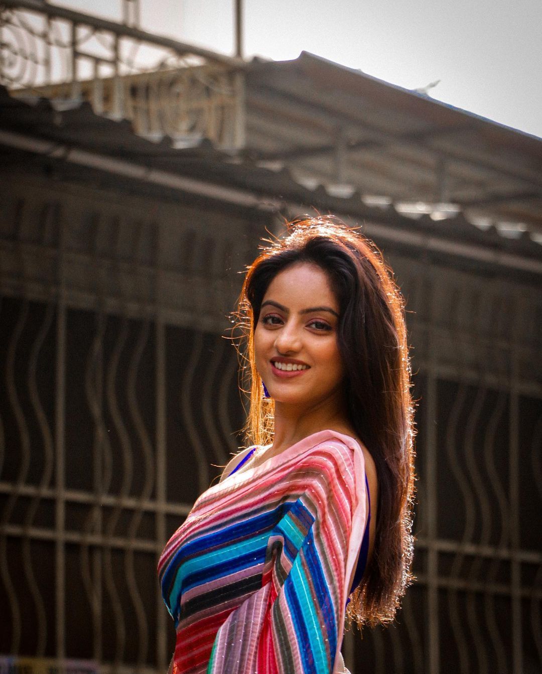 Georgette Colorful Saree with Crochet and Sequence Work