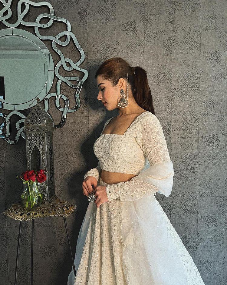 White Silk Lehenga choli with Heavy Lucknowi Work
