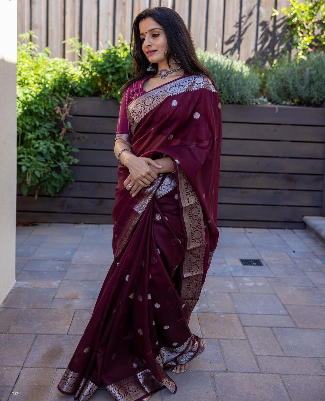 Arresting Maroon Soft Banarasi Silk Saree With Unique Blouse Piece