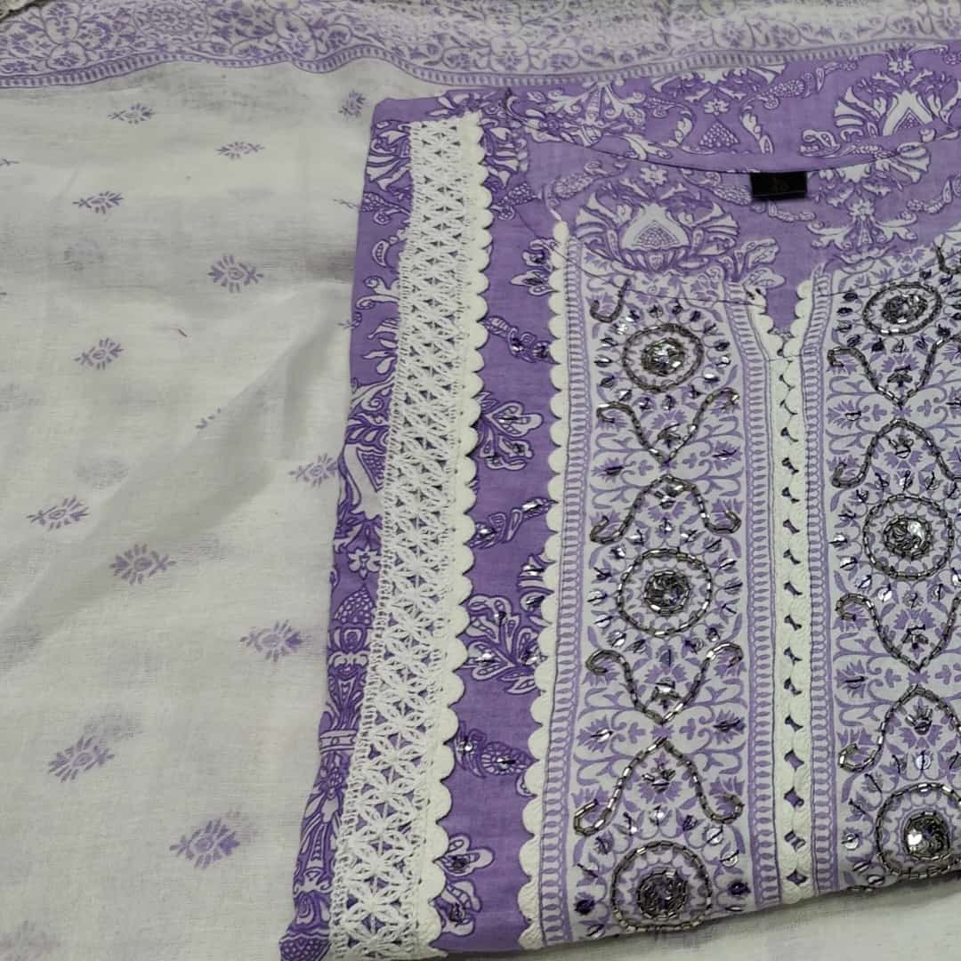 Festive Anarkali Kurti set with beautiful prints and intricate embroidery