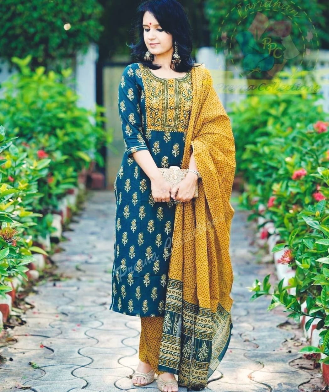 Heavy Embroidery work Kurti with Pant and Dupatta