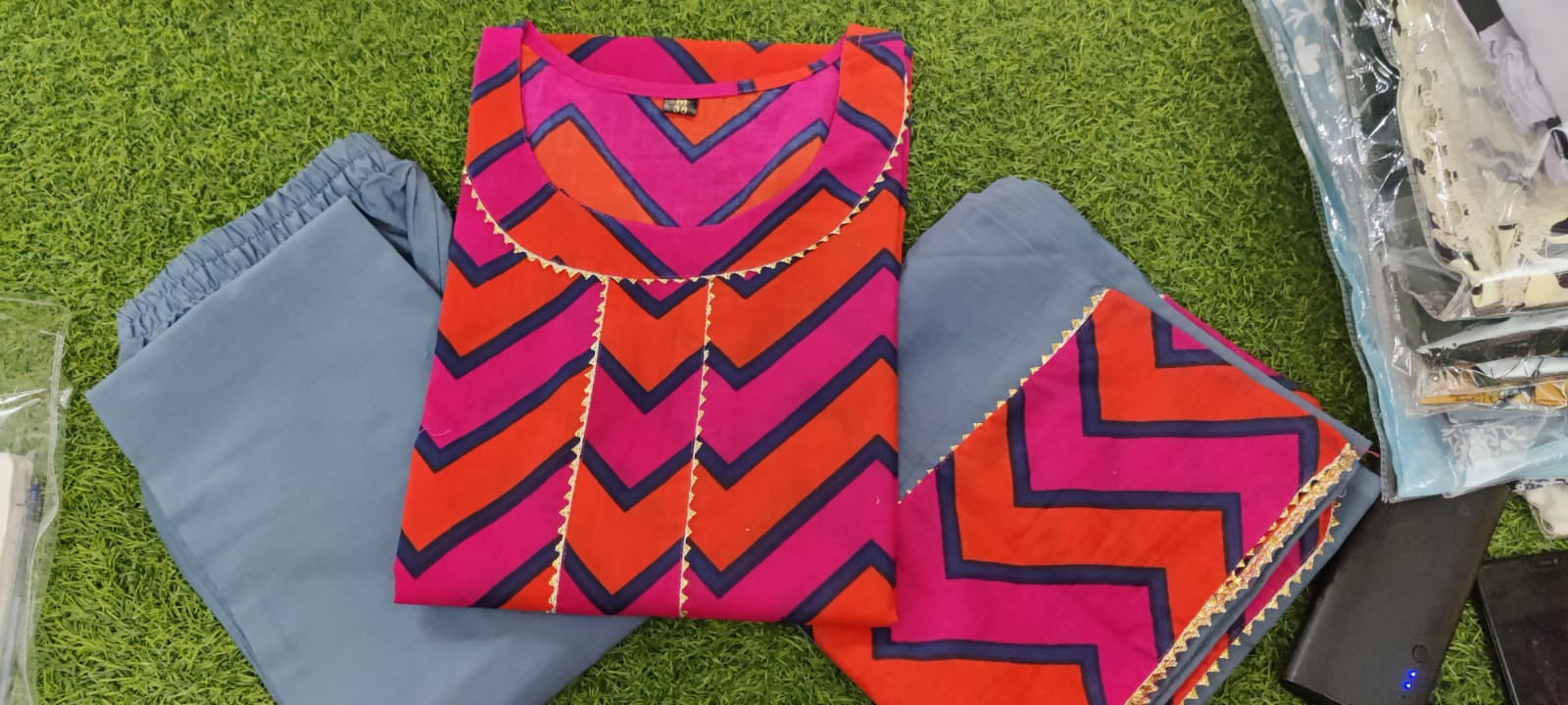 Elegant Rayon Kurti, Palazzo, and Dupatta Set