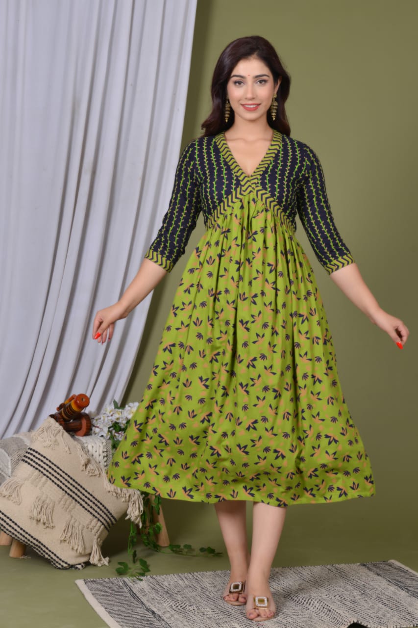 Elegant Rayon Midi Gown with Convenient Side Pocket
