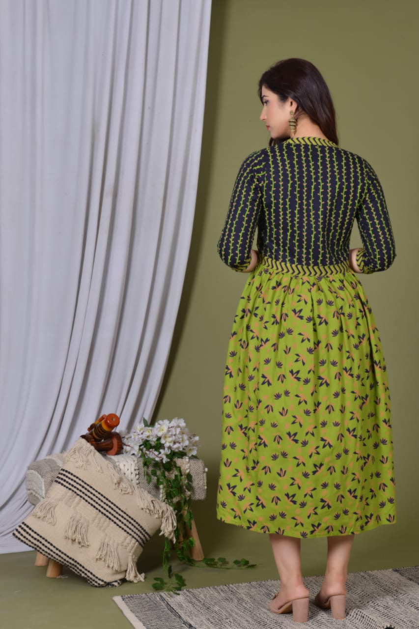 Elegant Rayon Midi Gown with Convenient Side Pocket