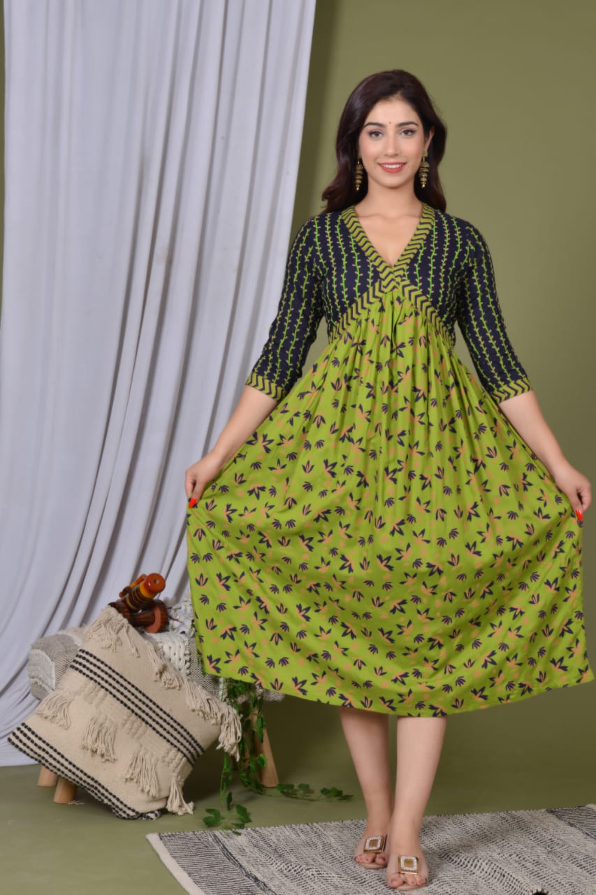 Elegant Rayon Midi Gown with Convenient Side Pocket