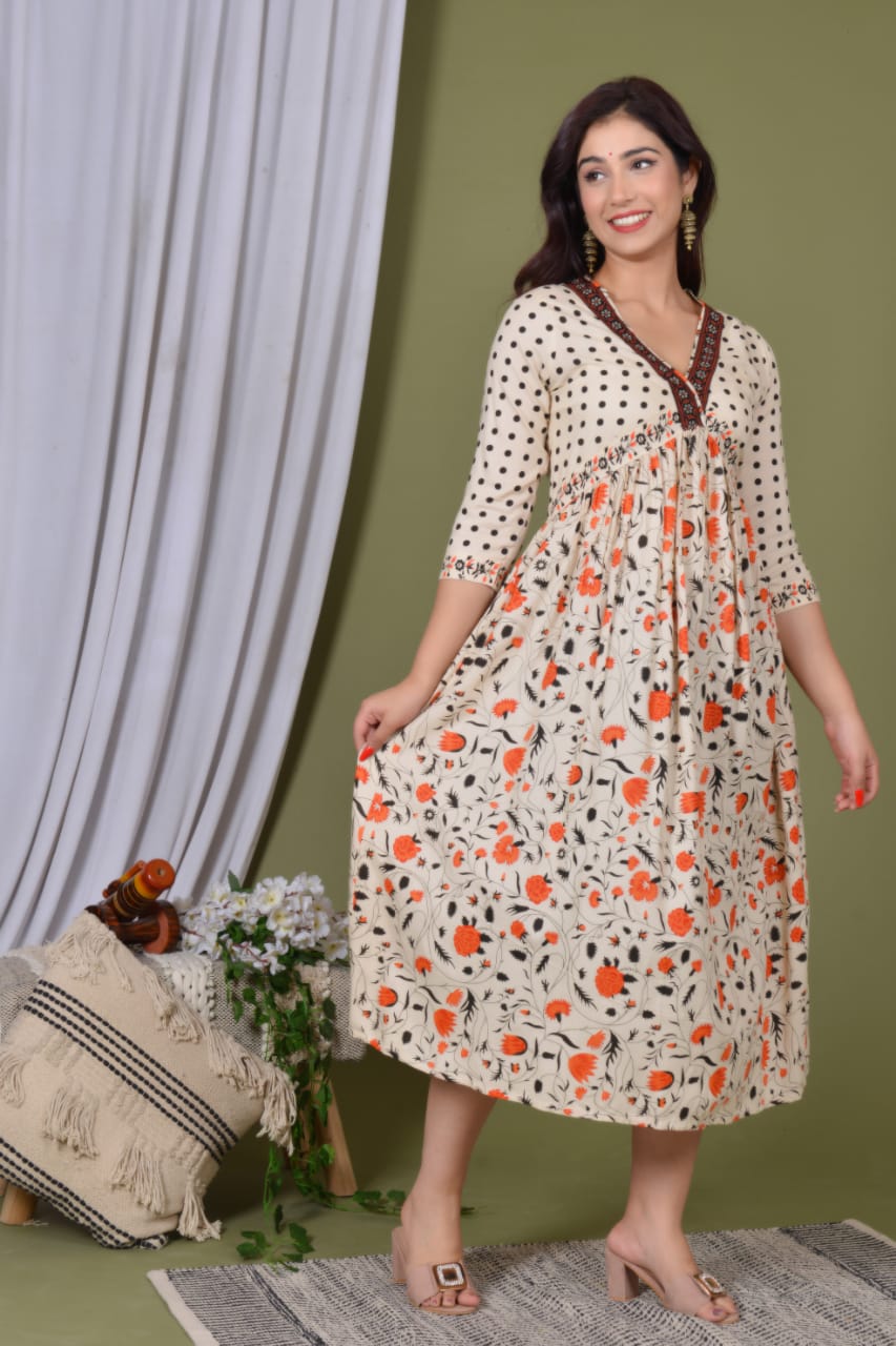 Elegant Rayon Midi Gown with Convenient Side Pocket