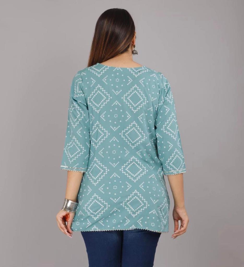Printed Embroidery Rayon Top - Beautifully Embellished with Intricate Designs