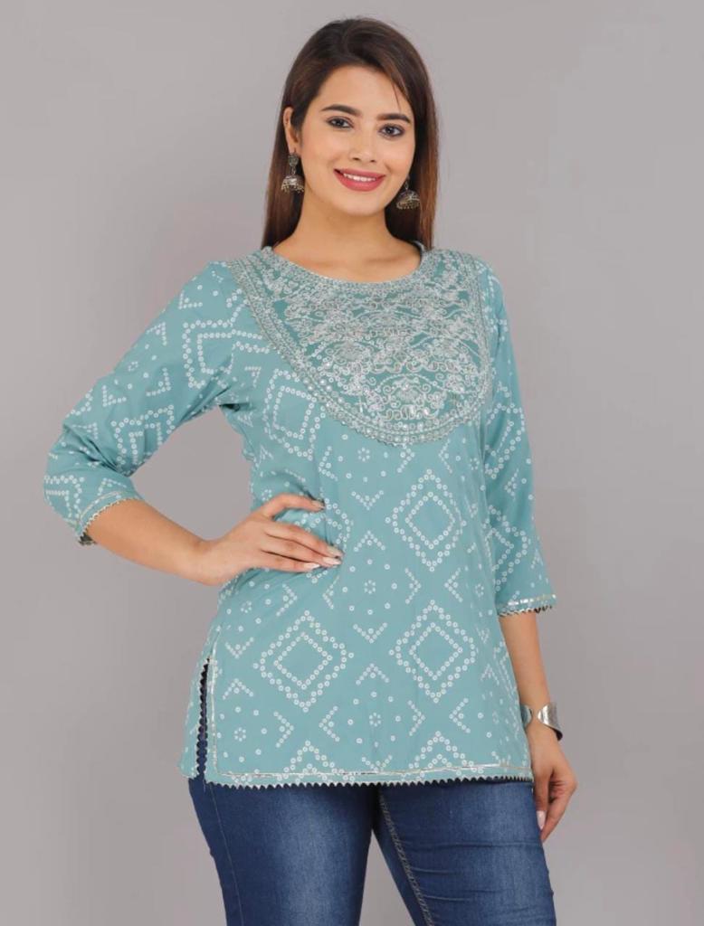 Printed Embroidery Rayon Top - Beautifully Embellished with Intricate Designs