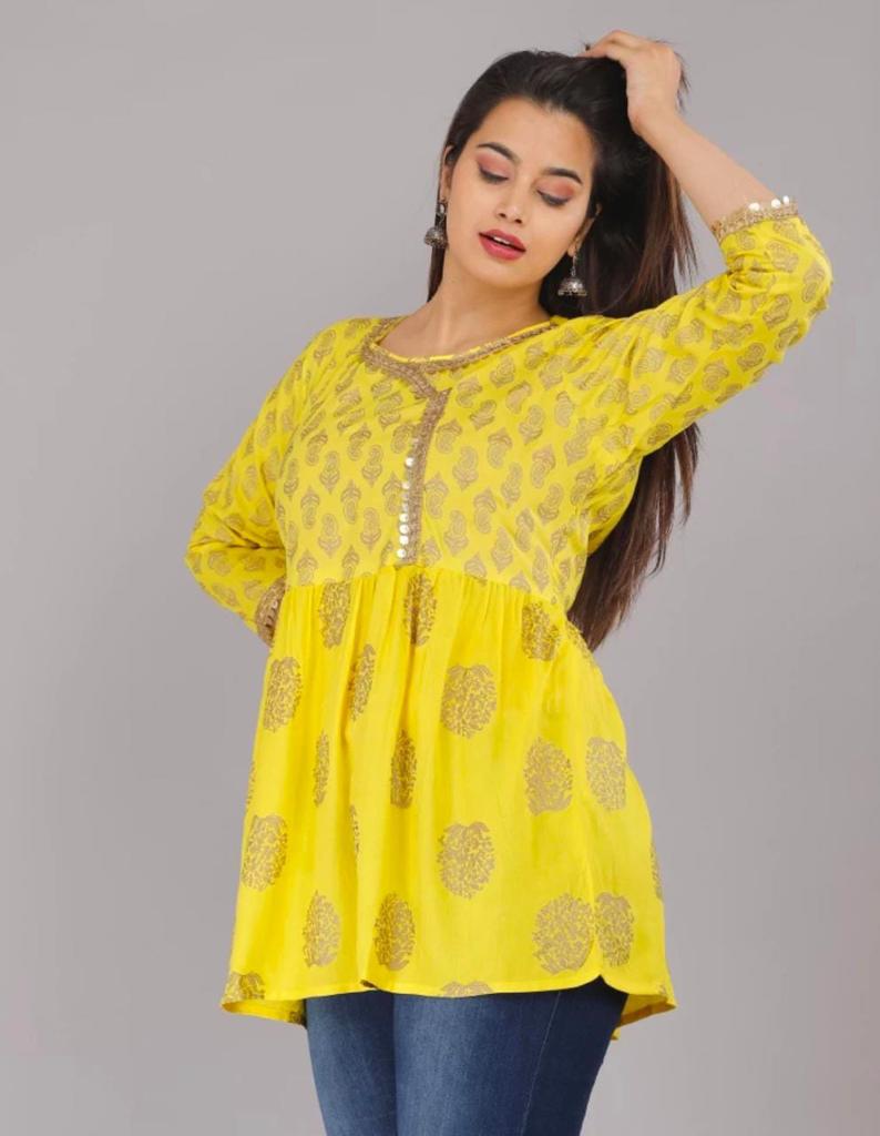Printed Embroidery Rayon Top - Beautifully Embellished with Intricate Designs
