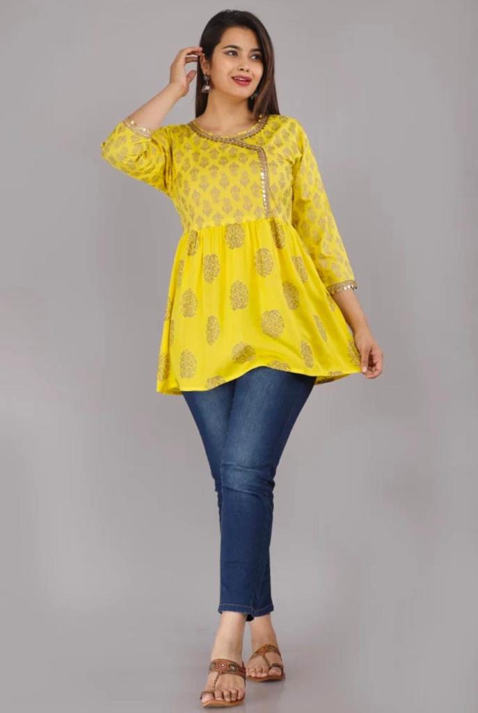 Printed Embroidery Rayon Top - Beautifully Embellished with Intricate Designs