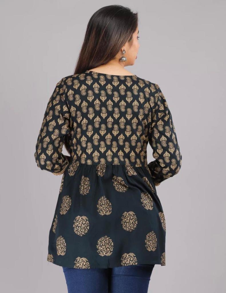 Printed Embroidery Rayon Top - Beautifully Embellished with Intricate Designs