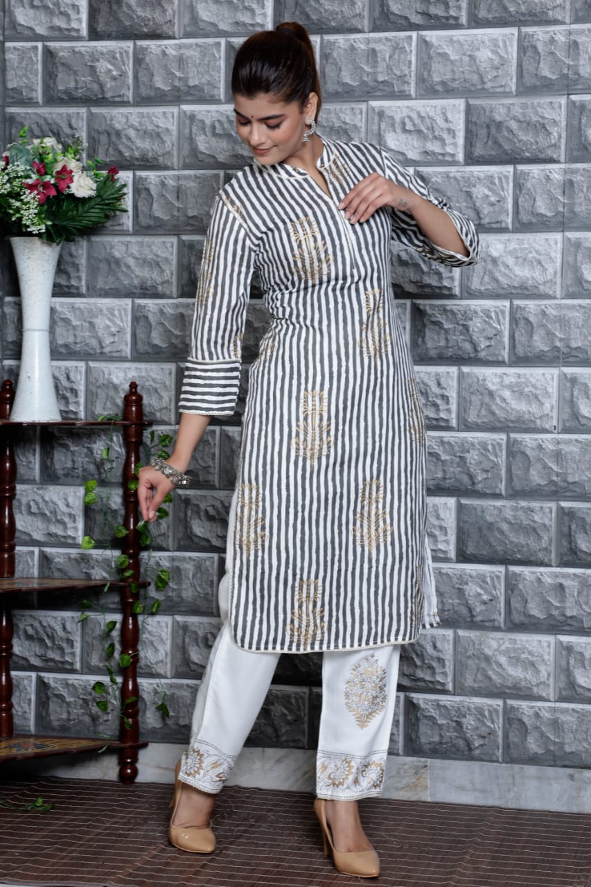 Rayon Afghani Long Kurta and Pant Set