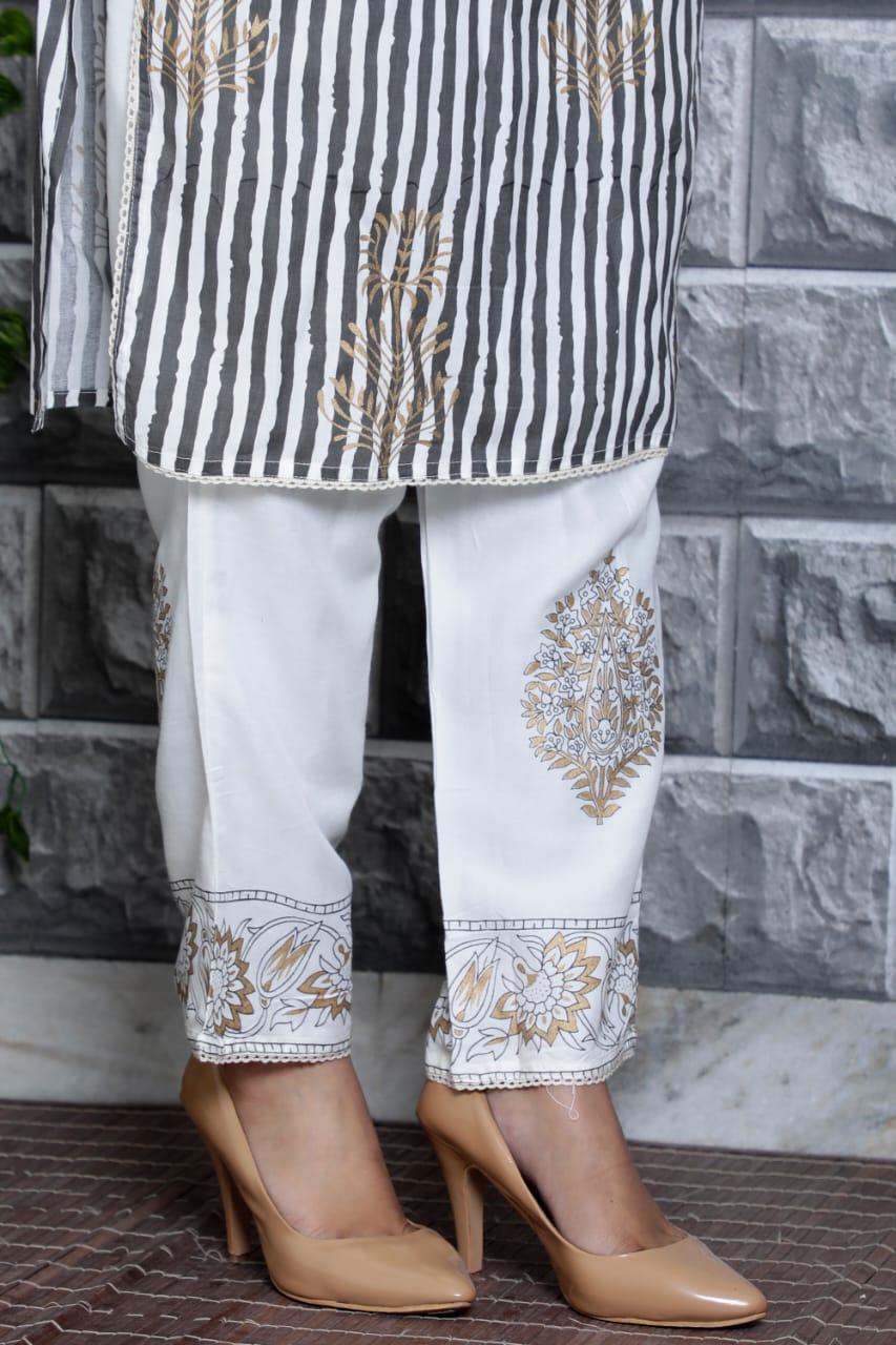 Rayon Afghani Long Kurta and Pant Set