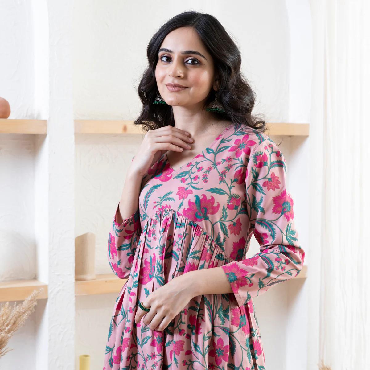 Elegance Reimagined: Pink Rayon Naira Cut Suit with Pant