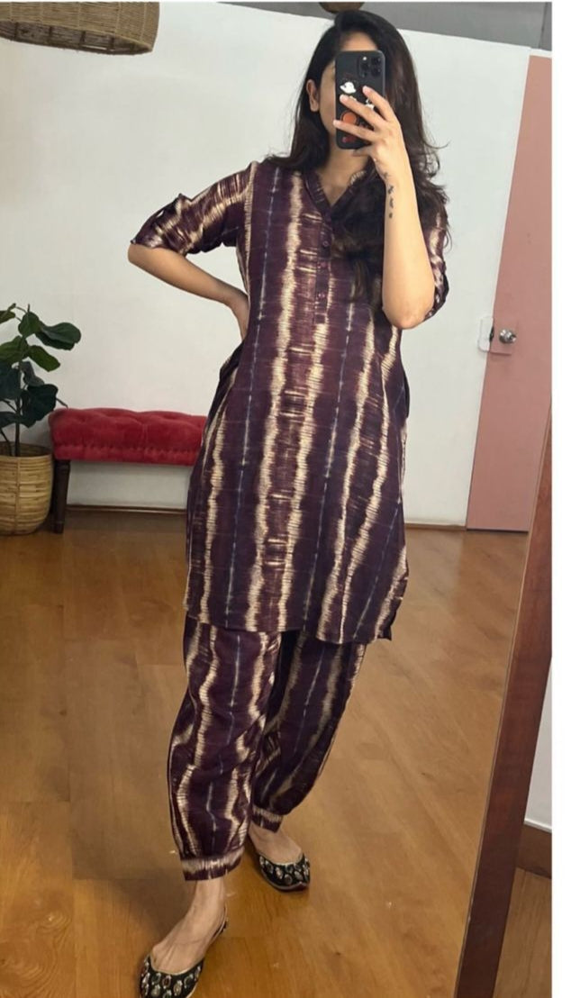 Taj Group Cotton Tai Dai Kurta and Afghani Pant