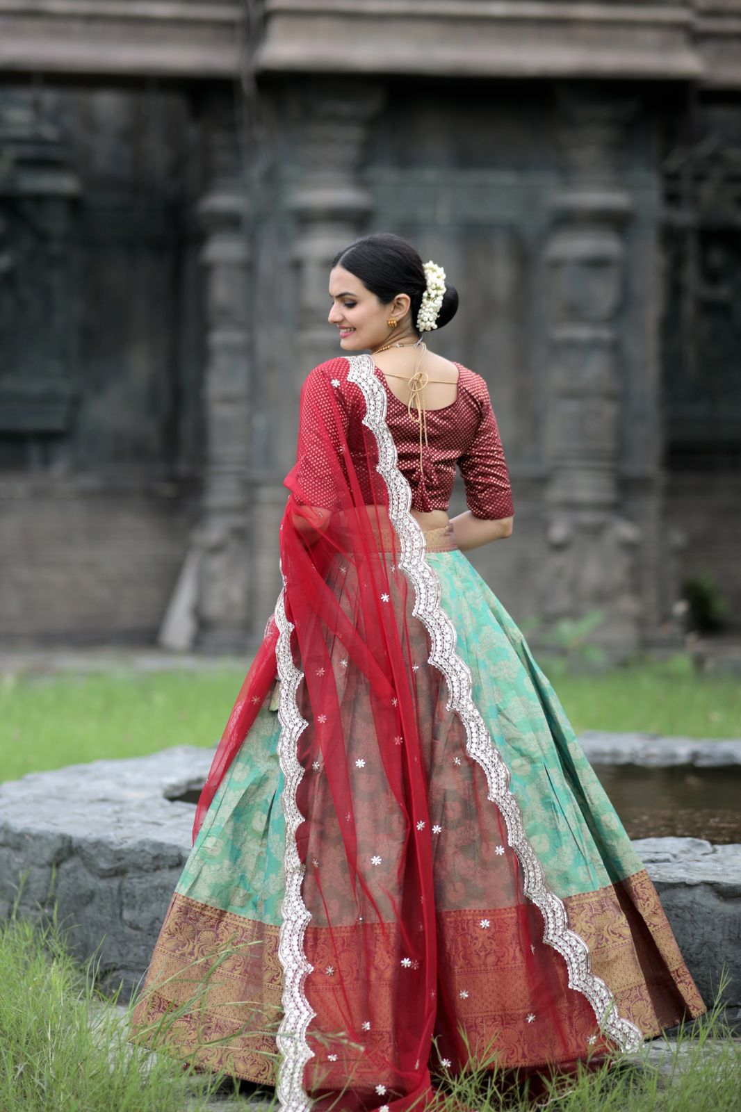 Exclusive Green Color Kanjivaram Silk Lehenga Choli