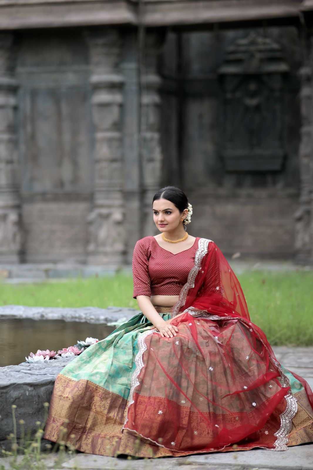 Exclusive Green Color Kanjivaram Silk Lehenga Choli