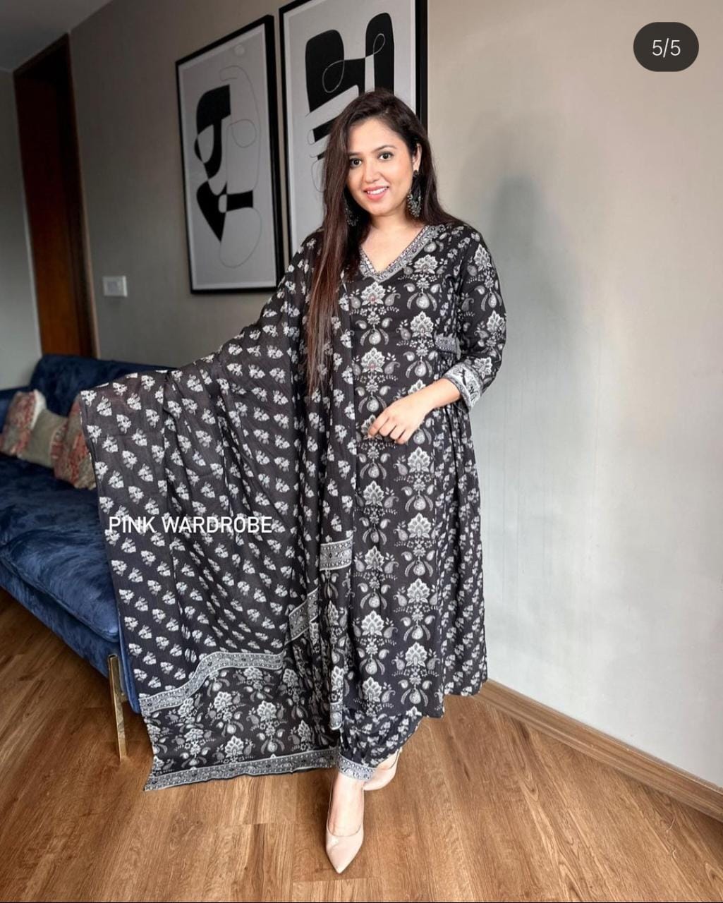 Rayon Afghani Pants with Kurti and Dupatta Suit