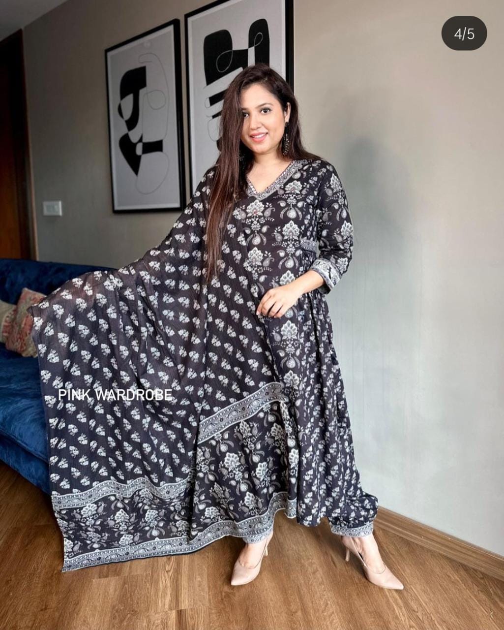 Rayon Afghani Pants with Kurti and Dupatta Suit