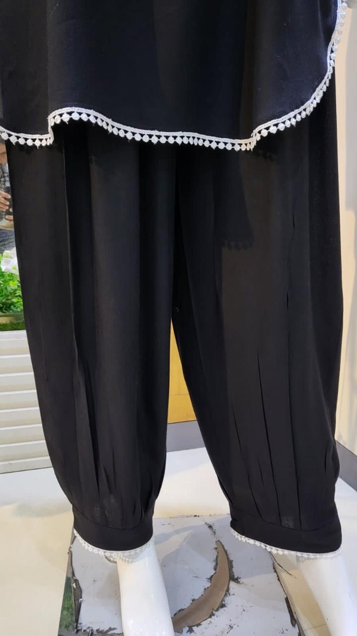 Afghani Cord Set with Embroidery Sleeves and Lace