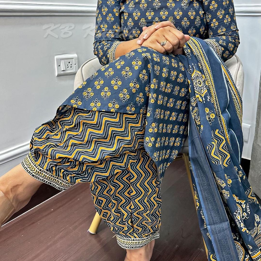 Handcrafted Afghani Suit Set with Cotton 60/60 Fabric