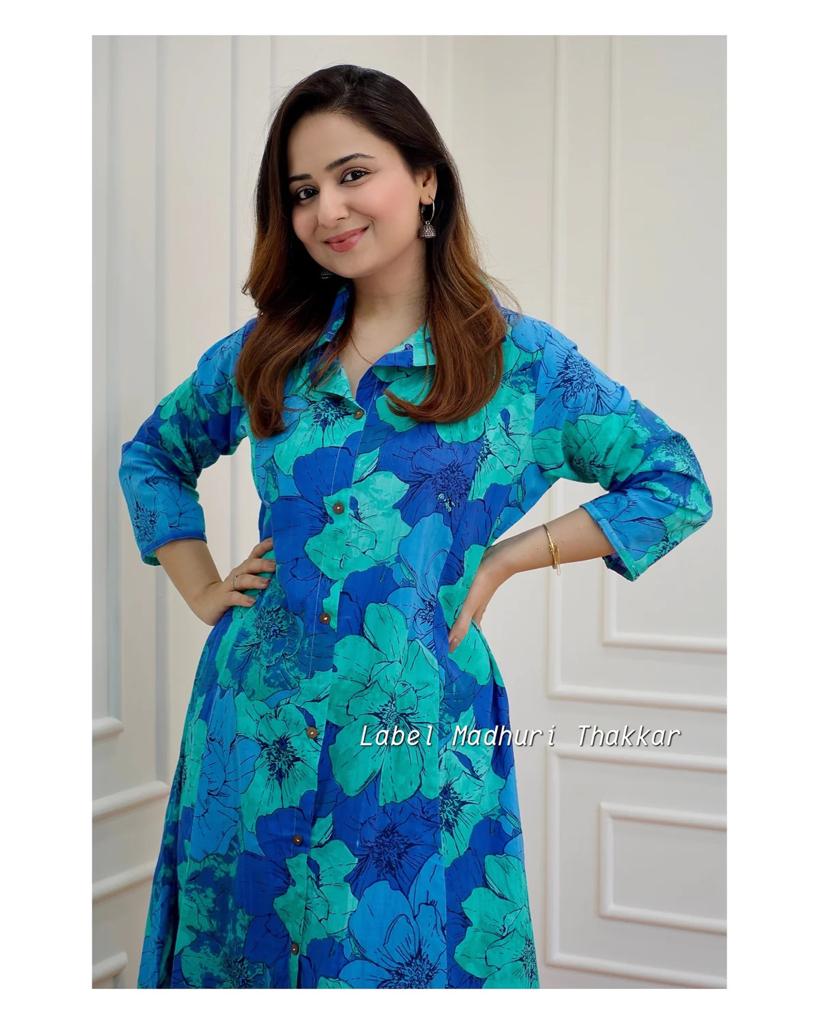 Blue Cotton Co-ord Set