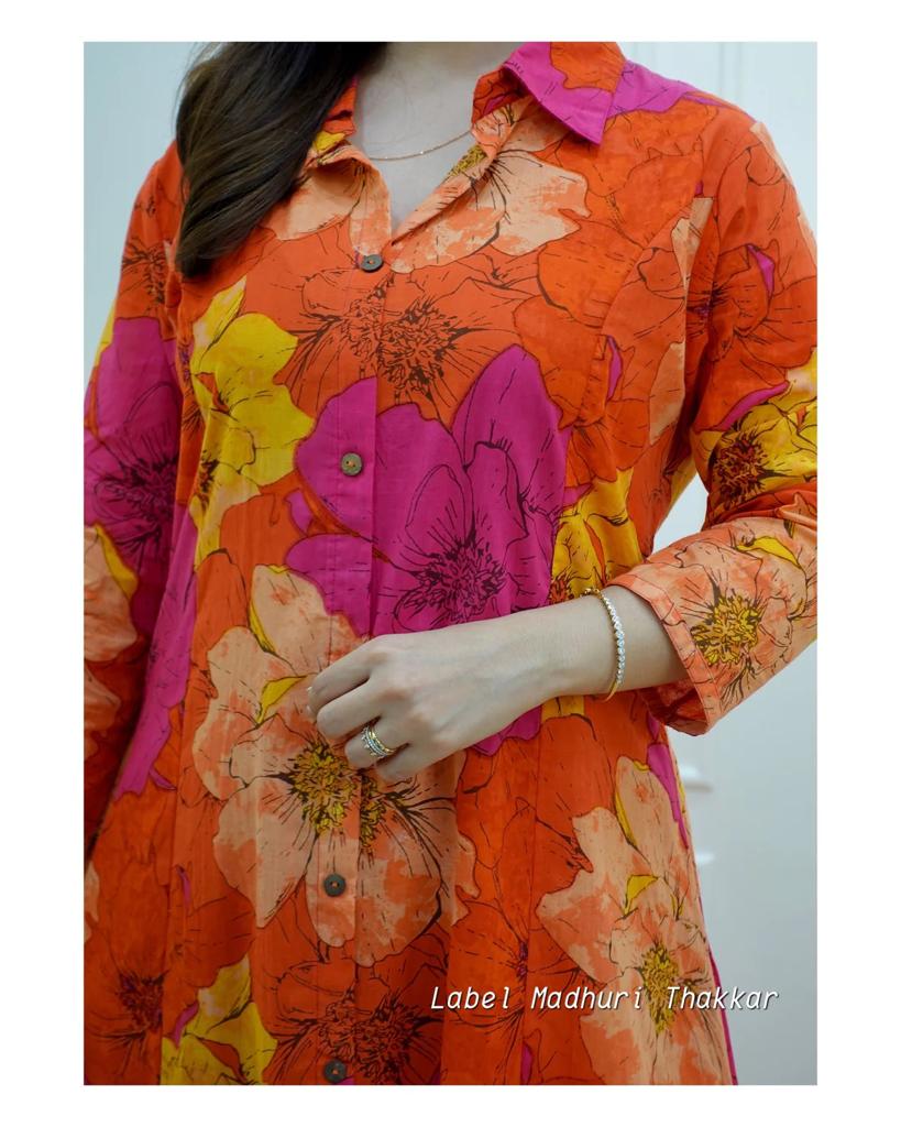 Orange Cotton Co-ord Set