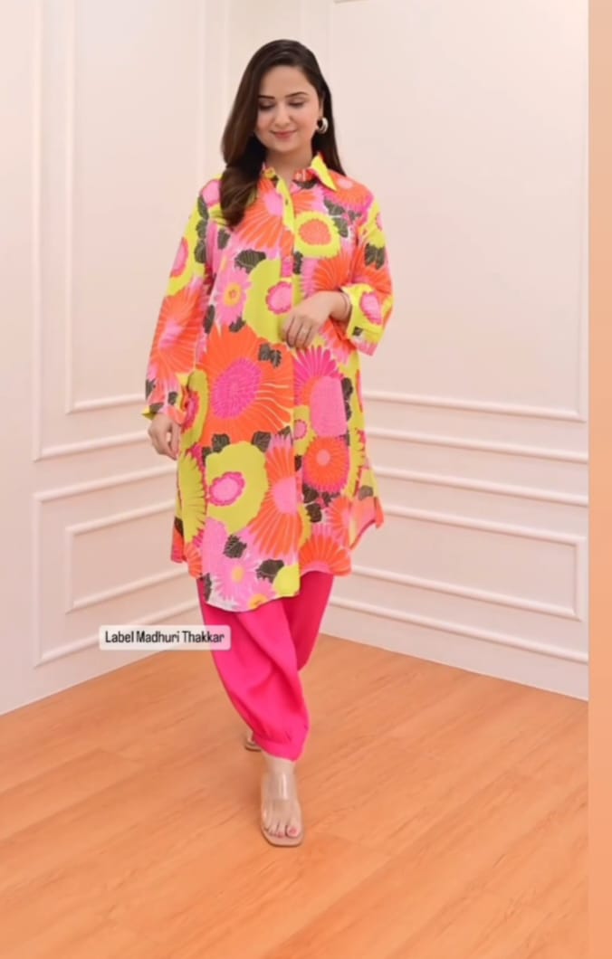Muslin Co-ord Set with Rayon Pant