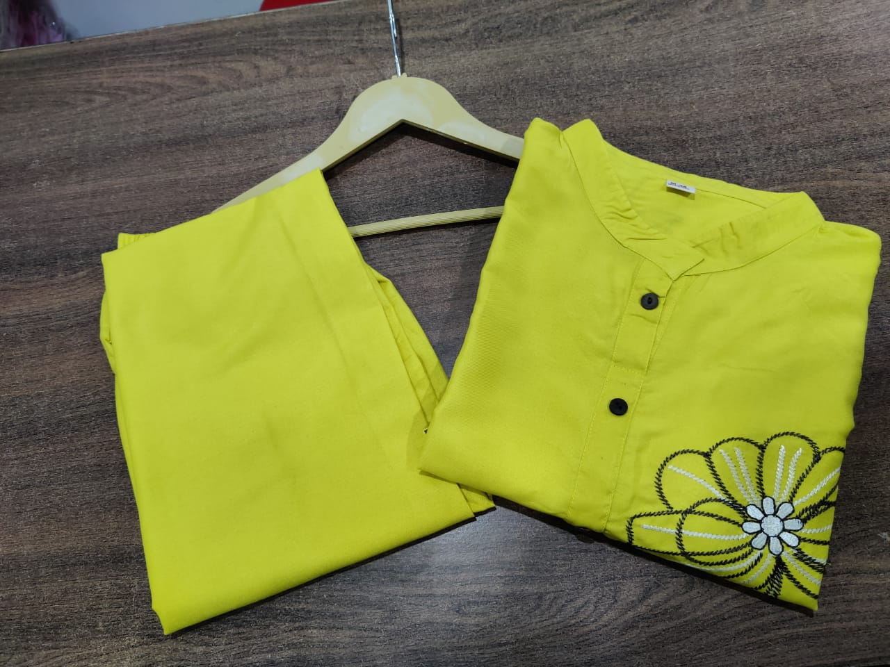 Rayon Co-ord Set with Embroidery Work