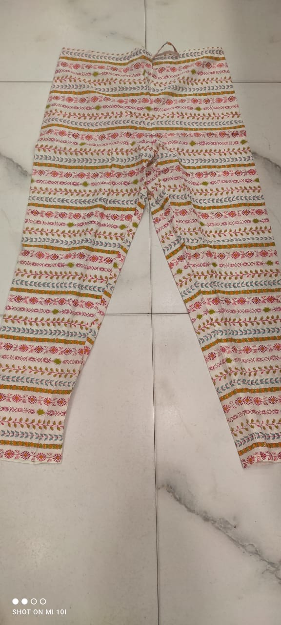 Cord Set: Shirt-style top with Belt and Cotton Pant