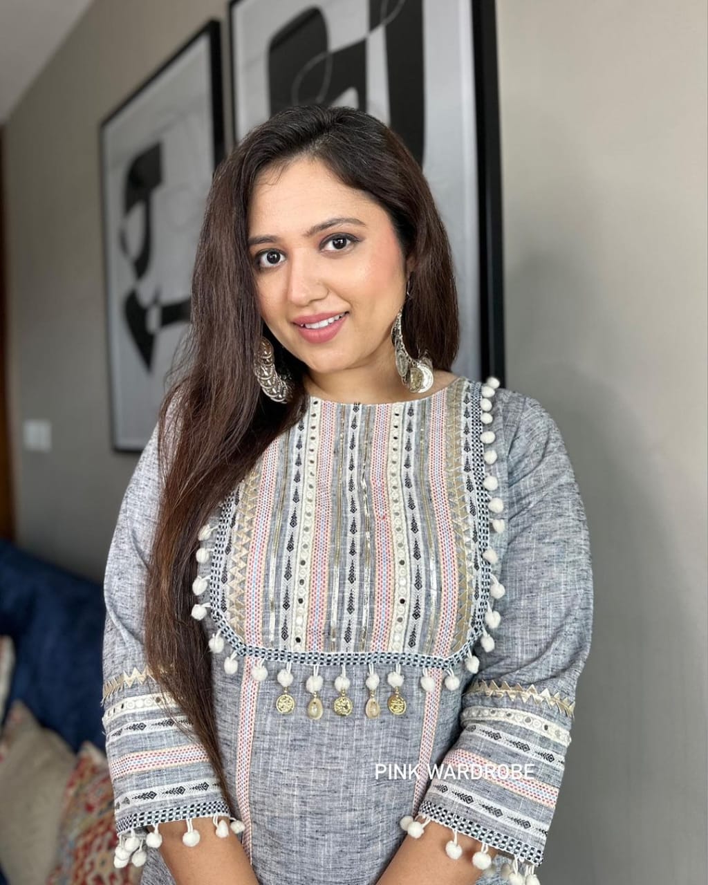 Embroidery Kurti and Pant Set