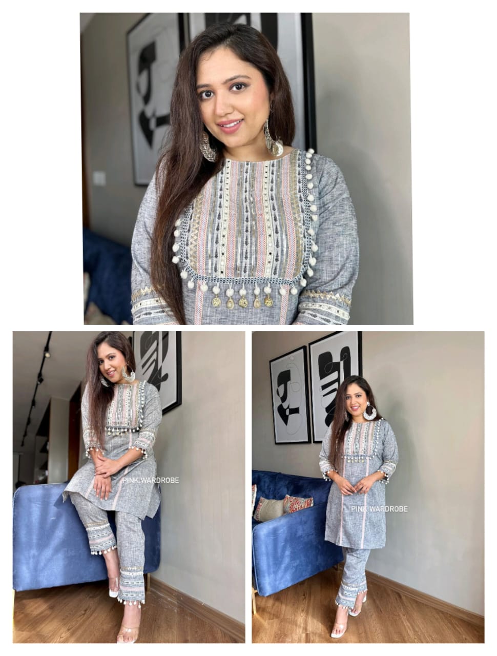 Embroidery Kurti and Pant Set