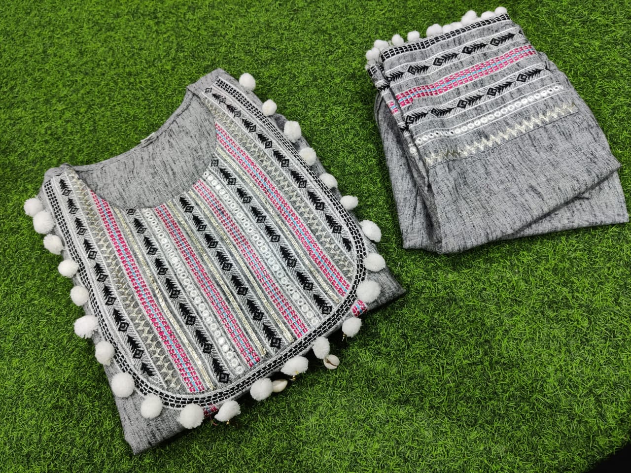 Embroidery Kurti and Pant Set