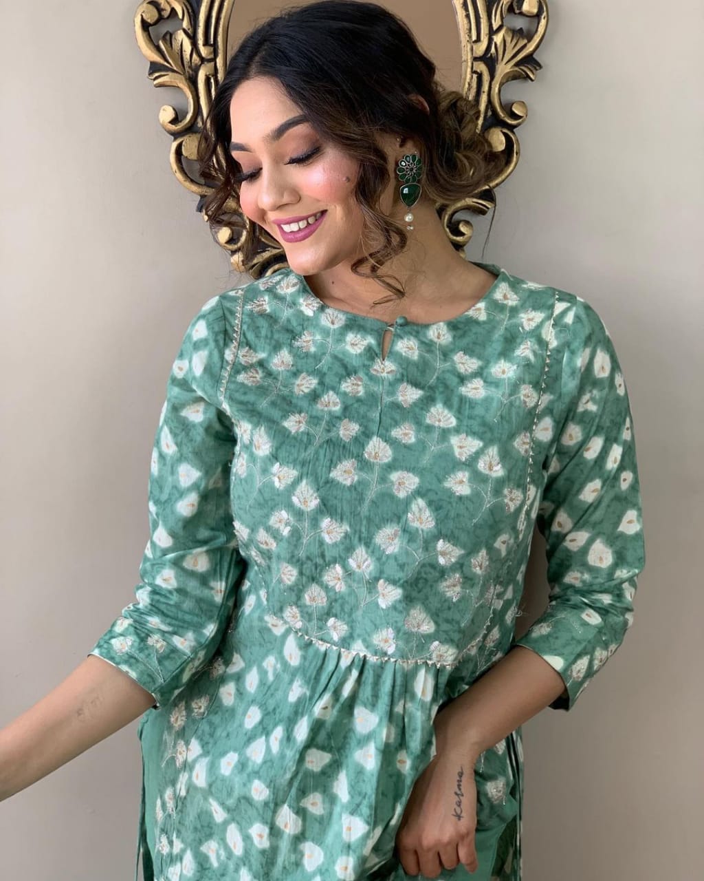 Hand Block Print Cotton Kurta Pant Set