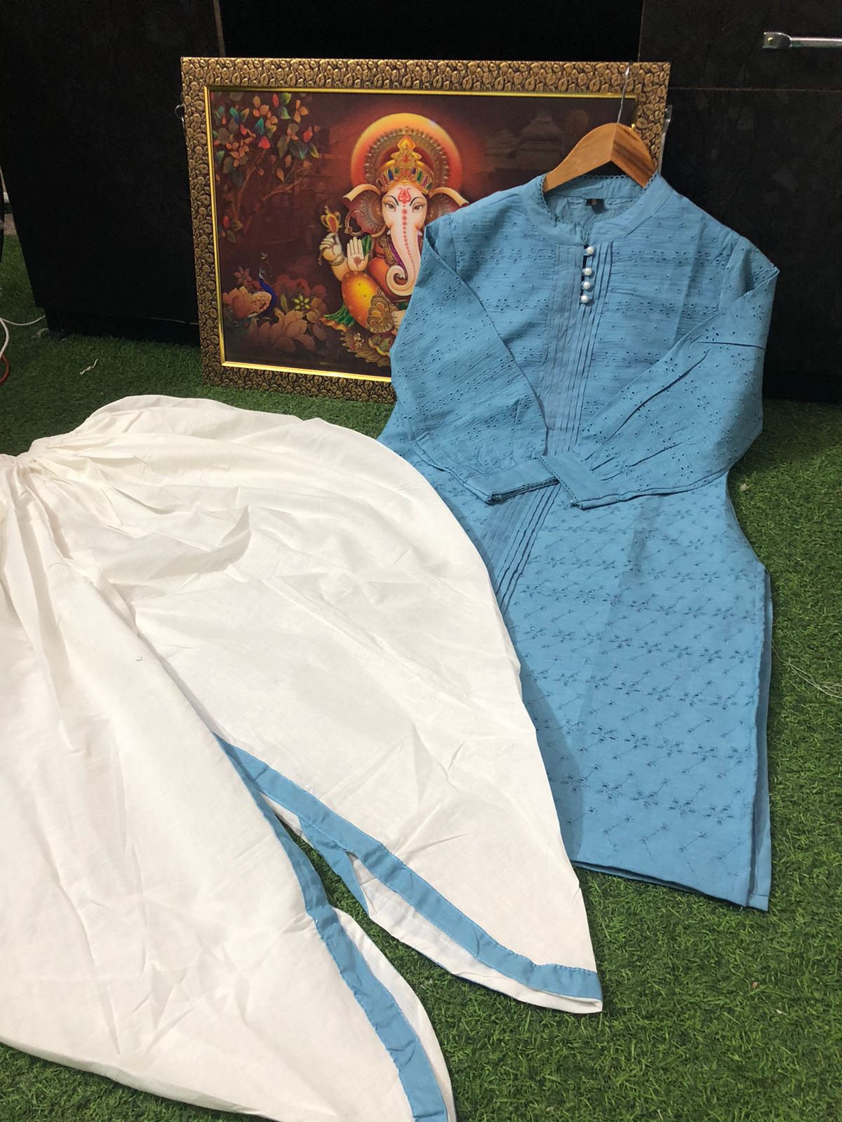 Cotton Shifley Kurti with Dhoti Style Set