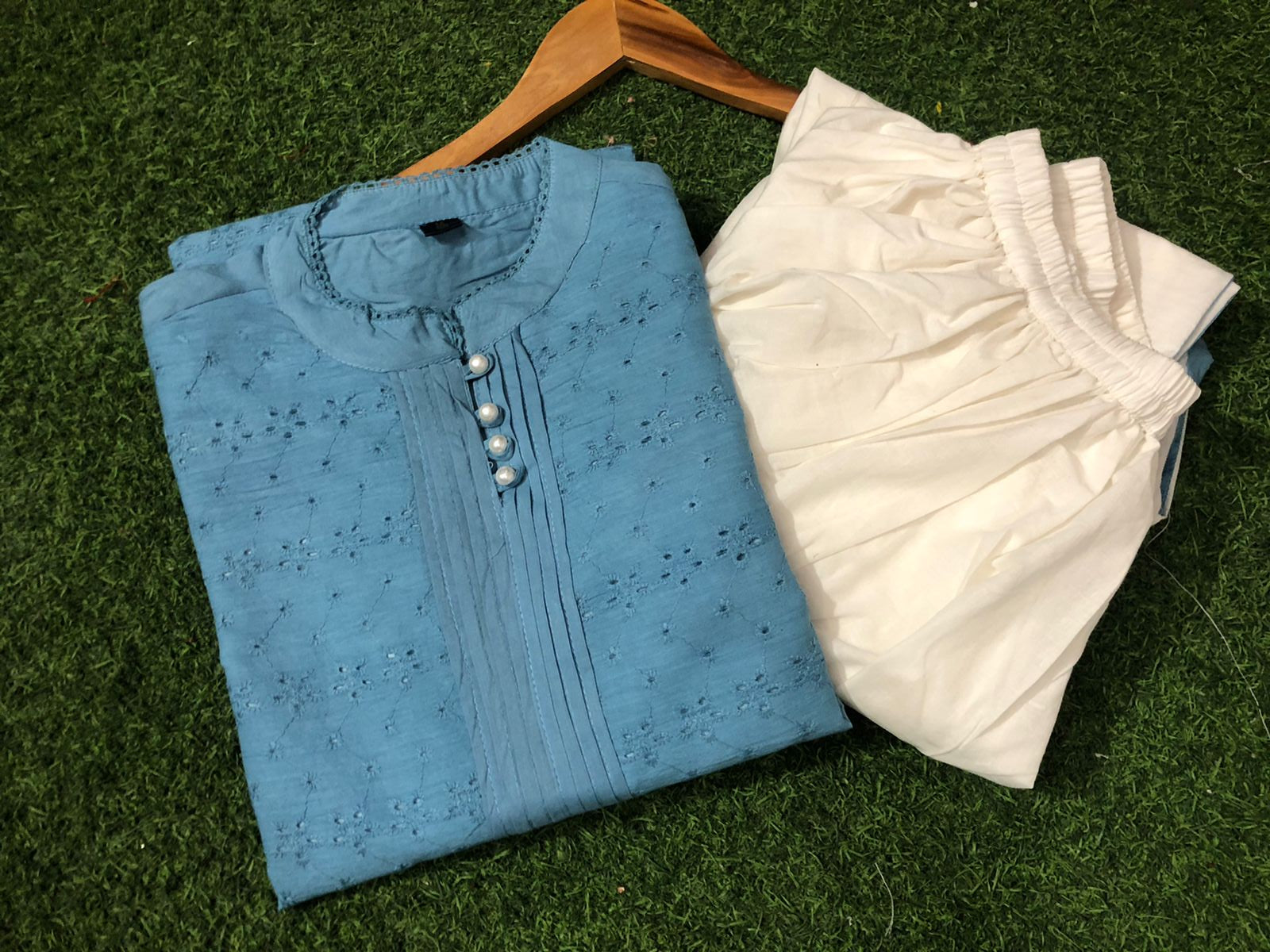 Cotton Shifley Kurti with Dhoti Style Set
