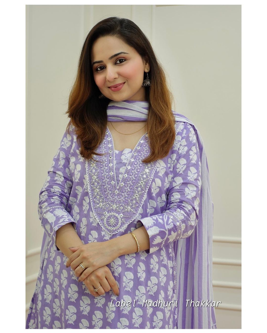 Sanganeri Block Print Cotton Kurta Set with Afghani Pant