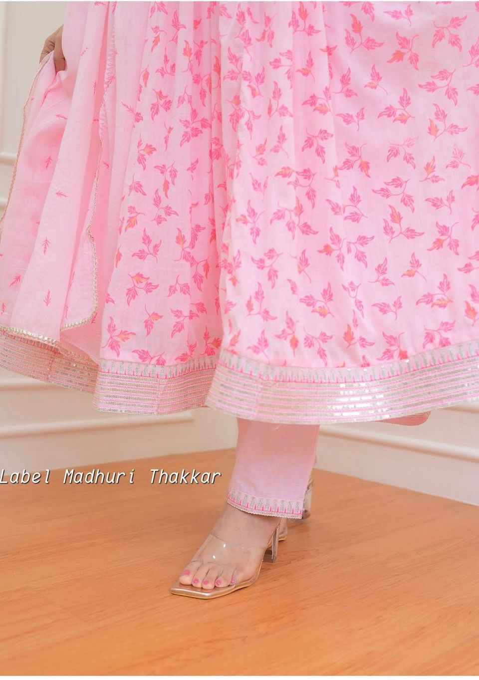 Aalia Cut Kurti Set in Cotton 60X60 Fabric with Embroidery, Adda Work, and Lace Details