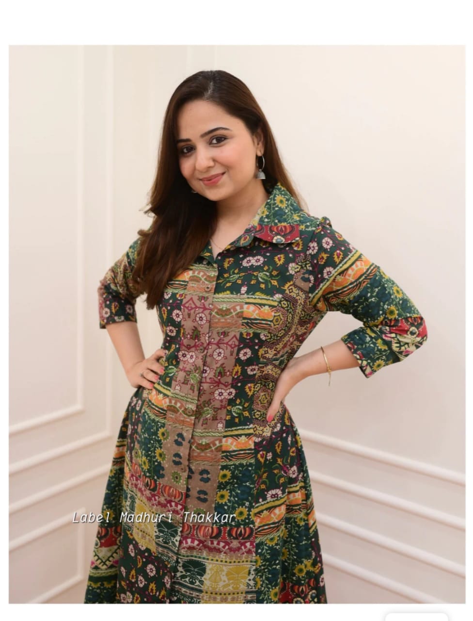 Slub Cotton Cord Set - Kurti and Pant