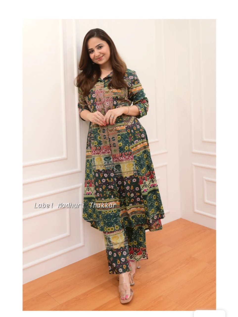 Slub Cotton Cord Set - Kurti and Pant