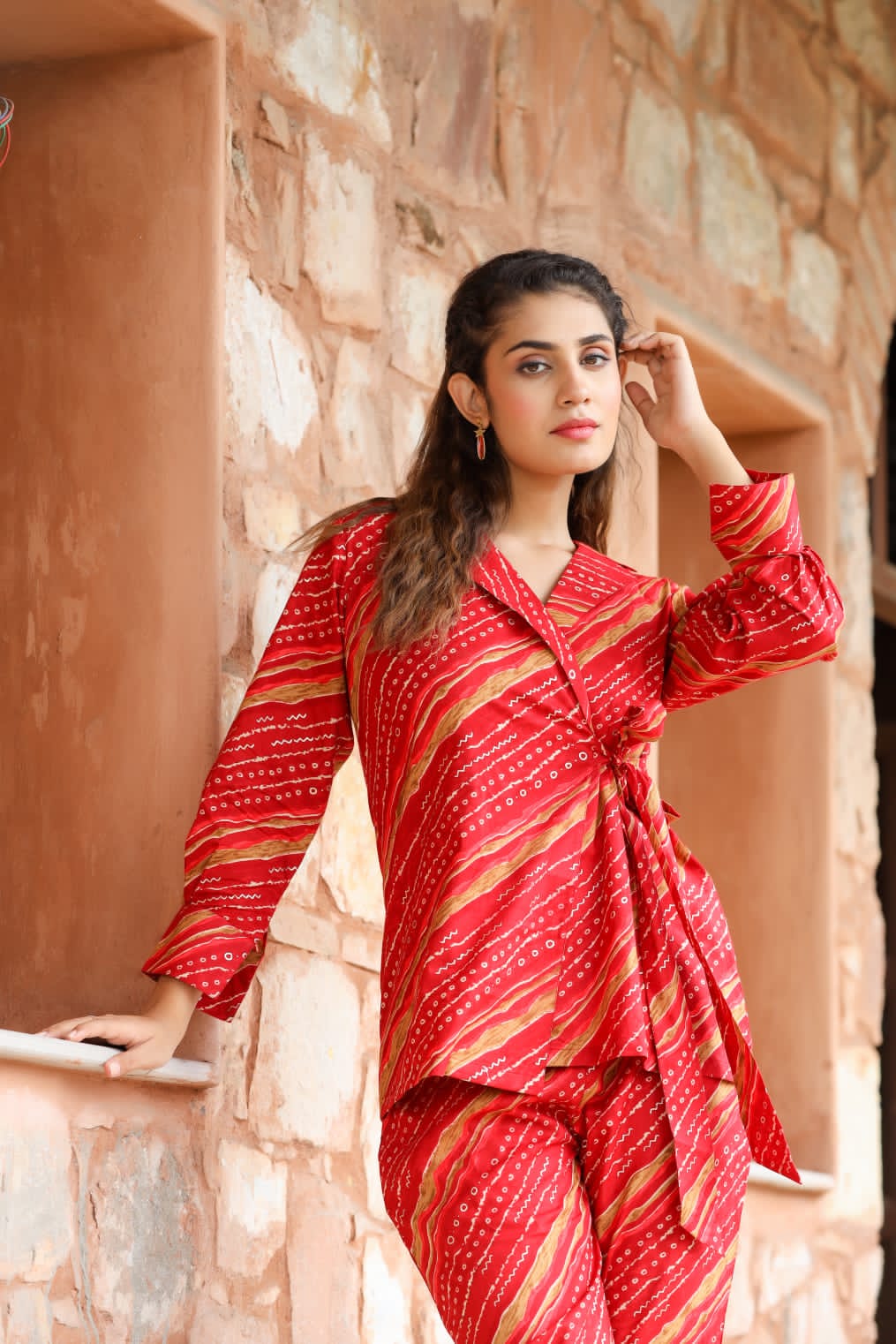 Lehriya Co-ord Set: Cotton Foil Print